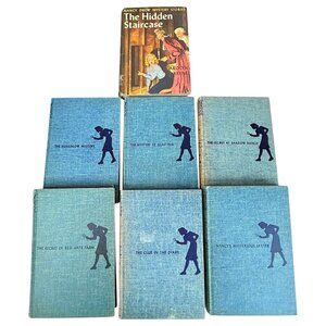 7 VTG 1930s Nancy Drew Mystery Hardcover Book Set #2-8 In Series Carolyn Keene